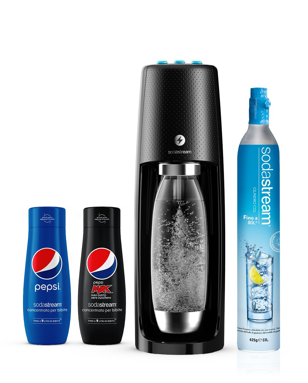 SodaStream Cilindro Co2 Addizionale in licenza d'uso originale per Gasatore d'acqua & Mix Concentrati X Pepsi Regular Bundle 1760 Millilitro 